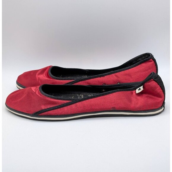 Converse All One Star Satin Red Ballet Flats Women’s Size 8 Chuck Taylor Shoes - Picture 4 of 8